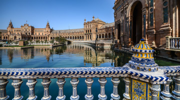 Картинка plaza+de+espana города севилья+ испания площадь