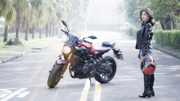 Картинка мотоциклы мото+с+девушкой девица байк