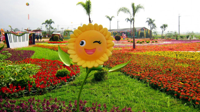 Обои картинки фото природа, парк, клумбы