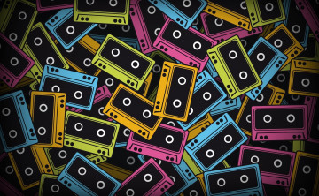 Картинка векторная+графика техника+ equipment россыпь кассеты цвета