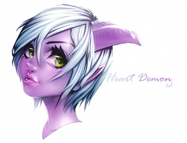 Обои картинки фото аниме, ангелы,  демоны, взгляд, девушка, фон, рога