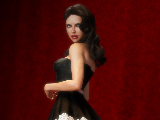 Обои картинки фото 3д графика, люди , people, девушка, фон, взгляд