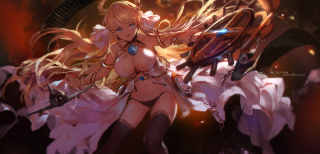 Обои картинки фото аниме, azur lane, swd3e2, azur, lane, victorious