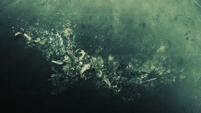 Обои картинки фото 3д графика, абстракция , abstract, зеленый, осколки