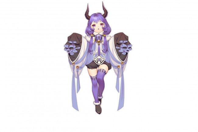 Обои картинки фото аниме, животные,  существа, фон, взгляд, девушка