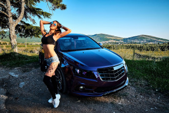обоя автомобили, -авто с девушками, chevrolet, cruze