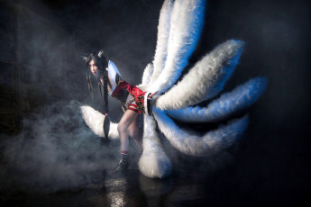 Картинка девушки -+креатив +косплей ahri league of legends cosplay vandych хвосты дым