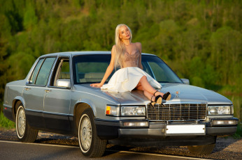 обоя автомобили, -авто с девушками, cadillac, de, ville