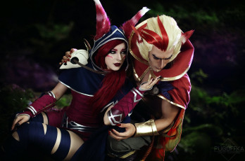 Картинка разное маски +карнавальные+костюмы rakan league of legends xayah косплей пара