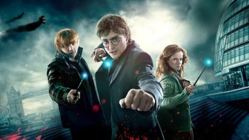 Картинка кино+фильмы harry+potter+and+the+deathly+hallows +part+i рон уизли гарри поттер гермиона грейнджер лондон