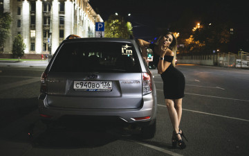 обоя автомобили, -авто с девушками, subaru, forester