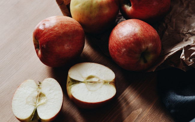 Обои картинки фото еда, яблоки