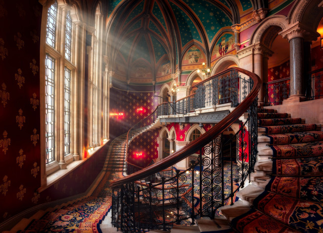 Обои картинки фото pancras renaissance hotel, london, интерьер, холлы,  лестницы,  корридоры, pancras, renaissance, hotel
