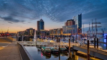 Картинка города гамбург+ германия набережная пристань