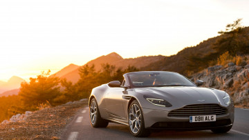 Картинка aston+martin+db11+v8+volante автомобили aston+martin серебристый кабриолет горы