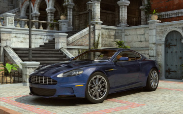 Картинка aston+martin+dbs автомобили aston+martin синий особняк