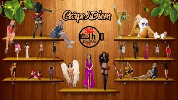 Картинка разное компьютерный+дизайн девушки полки листья