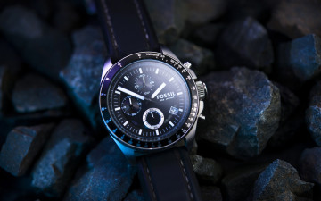 обоя бренды, - другое, наручныe, часы, fossil, камни, синий, стиль, мужские, влагозащитные, япония