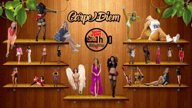 Обои картинки фото разное, компьютерный дизайн, девушки, полки, листья