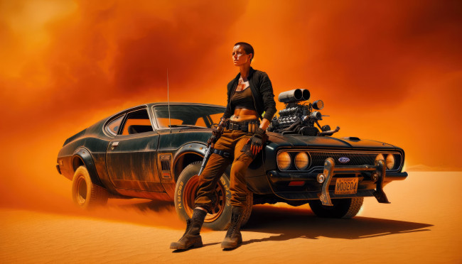 Обои картинки фото furiosa,  a mad max saga ,  2024 , рисованное, кино,  мультфильмы, фуриоса, хроники, безумного, макса, фантастика, боевик, триллер, a, mad, max, saga, аня, тейлор, джой, anya, taylor, joy