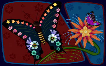 Картинка рисованные животные бабочки