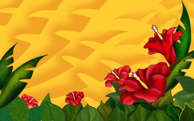 Обои картинки фото рисованные, цветы