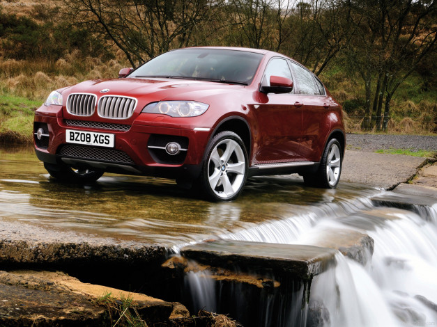 Обои картинки фото bmw, x6, uk, version, 2009, автомобили