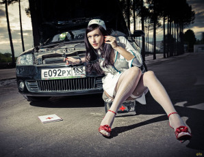 Картинка автомобили авто девушками