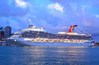 Картинка корабли лайнеры лайнер вечер огни круиз