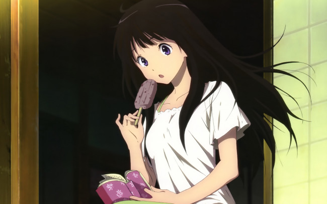 Обои картинки фото аниме, hyouka, fruit, ice