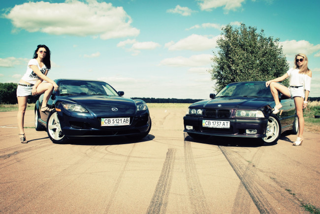 Обои картинки фото автомобили, авто, девушками