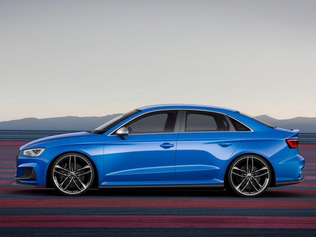 Обои картинки фото автомобили, audi, concept, quattro, clubsport, a3, синий, 2014г