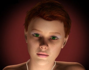 Картинка 3д+графика портрет+ portraits девушка взгляд фон