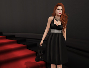 Картинка 3д+графика люди+ people фон девушка взгляд рыжая