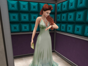 Картинка 3д+графика люди+ people взгляд девушка рыжая фон