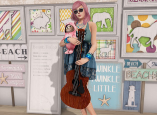 Картинка 3д+графика люди+ people интерьер фон взгляд девушка