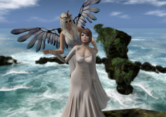 Картинка 3д+графика фантазия+ fantasy девушка демон фон взгляд