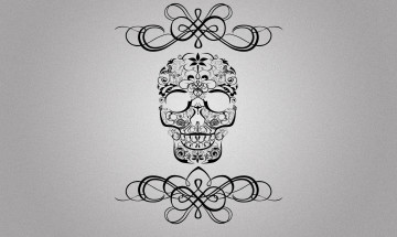 Картинка рисованное минимализм череп фон