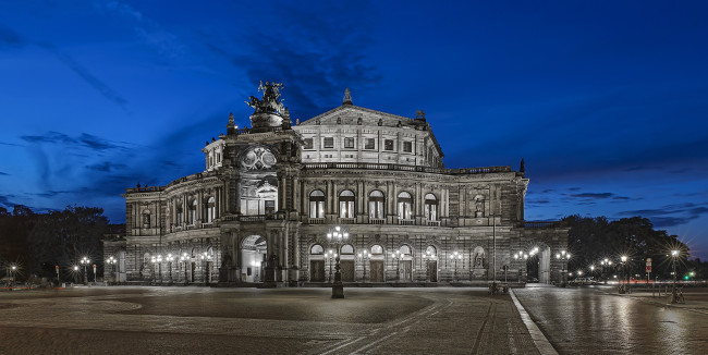 Обои картинки фото semper oper, города, дрезден , германия, площадь, опера