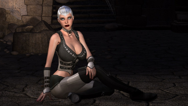 Обои картинки фото 3д графика, люди , people, девушка, взгляд, фон