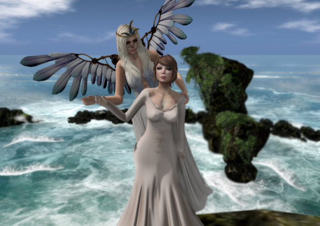 Обои картинки фото 3д графика, фантазия , fantasy, девушка, демон, фон, взгляд