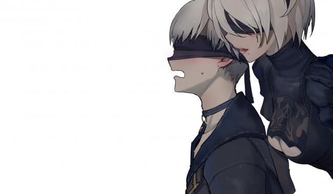 Обои картинки фото видео игры, nier,  automata, двое