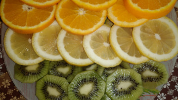 Картинка еда цитрусы лимон киви апельсин