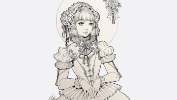 Картинка рисованное люди девушка платье