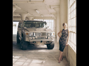 Картинка hummer h2 автомобили авто девушками