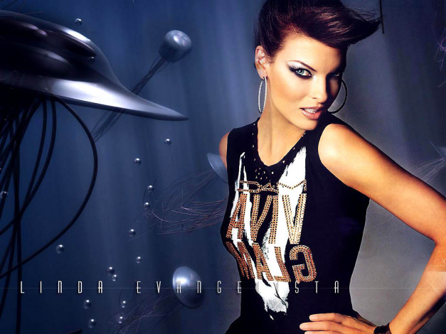 Обои картинки фото Linda Evangelista, девушки