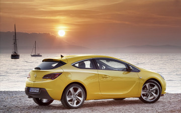обоя opel, astra, gtc, 2012, автомобили, желтый, авто