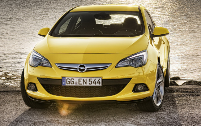 Обои картинки фото opel, astra, gtc, 2012, автомобили, авто, желтый