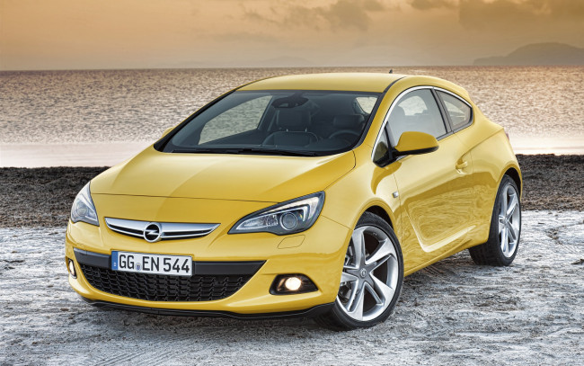 Обои картинки фото opel, astra, gtc, 2012, автомобили, желтый, авто