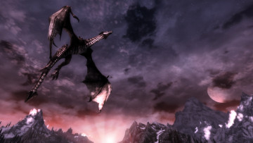 Картинка видео игры the elder scrolls skyrim дракон